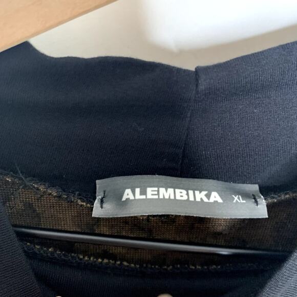 Alembika Chiu Oversized Cheetah Mock Neck Top Women XL Brown - Picture 11 of 13